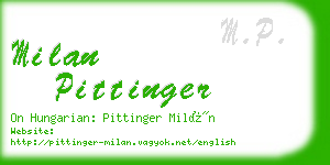milan pittinger business card
